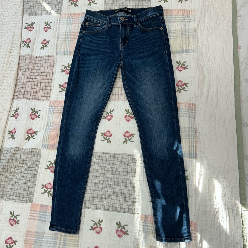 Express Dark Blue Skinny Jeans